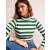 Green / White Women's Boden Anna Rib Roll Neck Tops