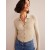 Beige / Gold Women's Boden Ribbed Fitted Cardigan